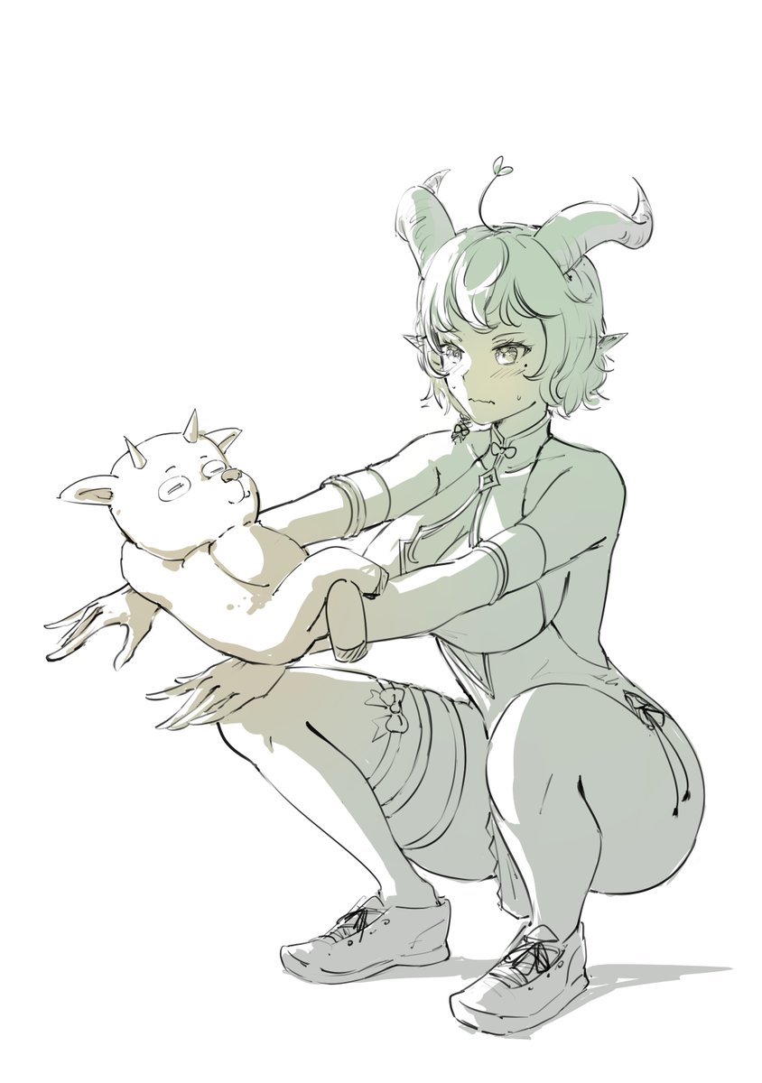 PlushGod69's tweet photo. OK so this is what happens when Plush tries to work out... surrounded by goats AAAAA 😤😤
Also thank you @Erojiji3 for this amazing sketch!! ❤️#plart #VTuberEN #VTuberUprising https://t.co/m7GFcfZyVD