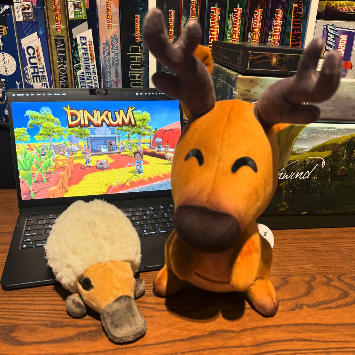 GirlyGamerAU's tweet photo. My #Dinkum roo plush arrived!!!! Now they can be together!! #Pleep and Roo. So happy!! Thank you @DinkumDev for this wonderful universe. #CozyGames #Cozygaming https://t.co/14fv9Rtuto