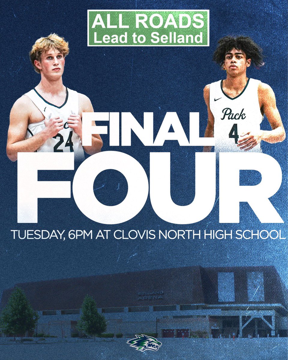 All Roads Lead to Selland Arena! Wolves need one more game to advance to the Valley Championship! It is time to lock in and make some history! We are at Clovis North on Tuesday. ‼️6pm Tip-off‼️ 🔒🏀🐺🔒 #NewEra #RoadWarriors