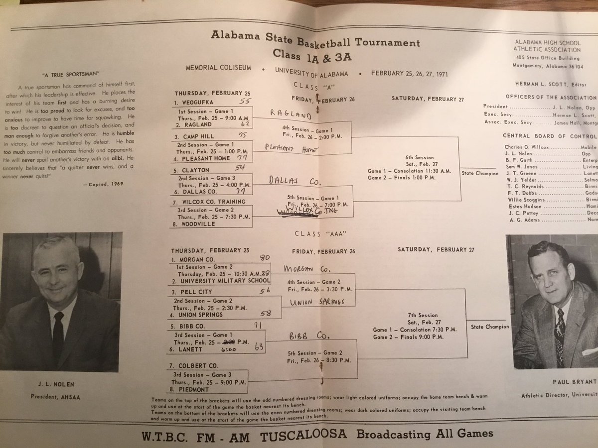 Where were you 53 years ago this week? I know someone who was at the AHSAA State Basketball Championship games in Tuscaloosa. We have many of these programs from years past thanks to Bill Plott.