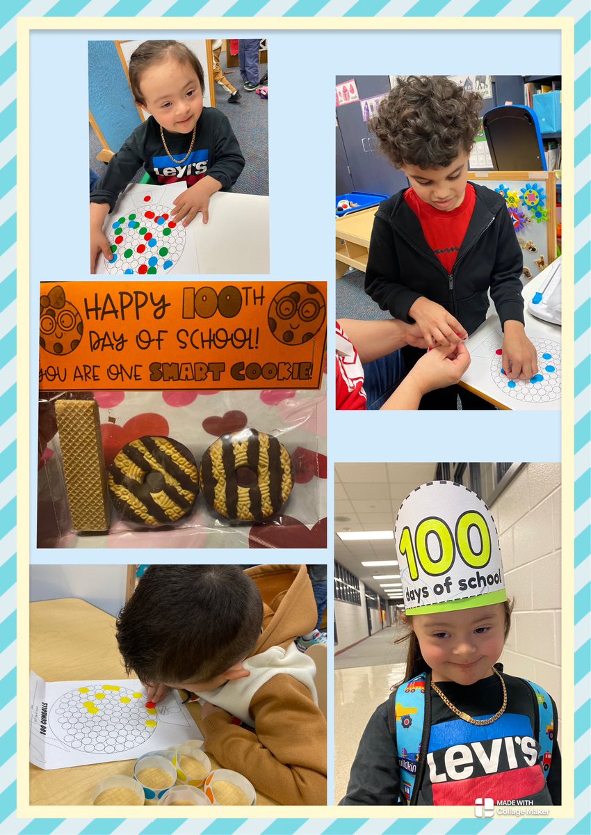 Late Post: On February 2nd, we celebrated the 100th day of school! We worked on our fine motor skills by adding round stickers to a gumball machine! 💯 #100DaysSmarter