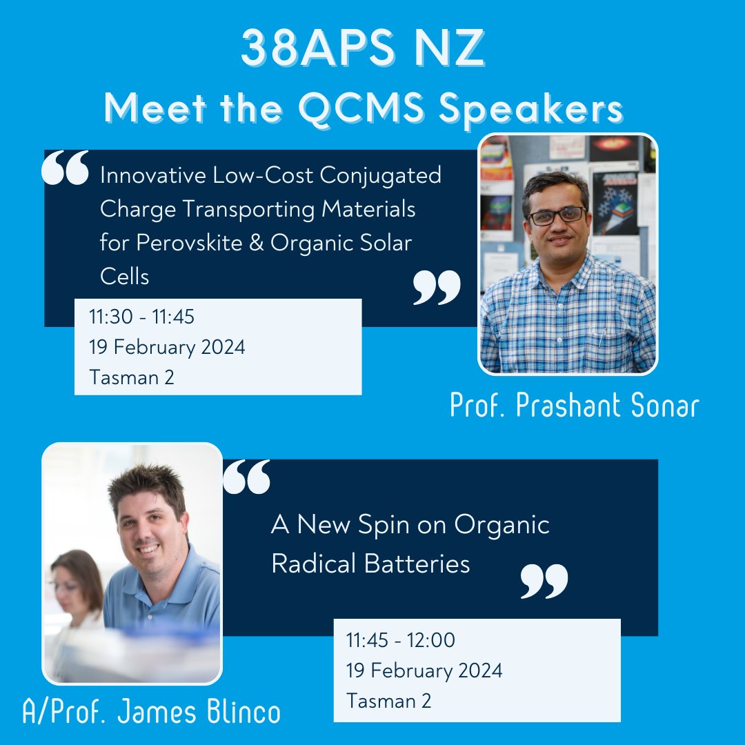 Opportunity to meet!🫱🏼‍🫲🏽 QCMS Researchers @advorgelect & @blinco_james delivered invited lectures today at @RACInational #38APS ! 🔗More about Prashant: bit.ly/47zaL35 🔗More about James: bit.ly/3wwfd4E 🔗Program: bit.ly/3uKKxw3 #QUTresearch