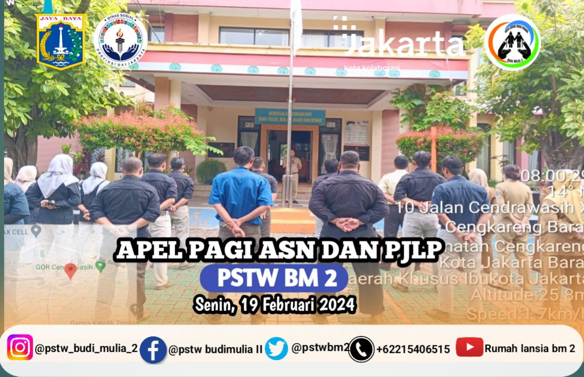 pstwbm2's tweet photo. Kegiatan Apel pagi ASN dan PJLP 
@DinsosDKI1 https://t.co/v4JlMaeOLk