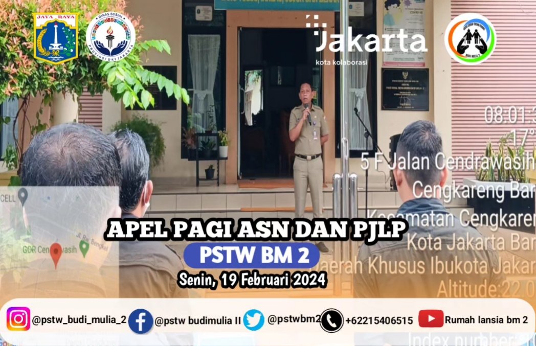 pstwbm2's tweet photo. Kegiatan Apel pagi ASN dan PJLP 
@DinsosDKI1 https://t.co/v4JlMaeOLk