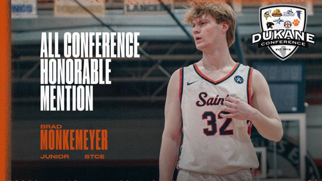 Congratulations to @bradmonkemeyerW on his Honorable Mention All Conference selection. #SaintsPride⚜️