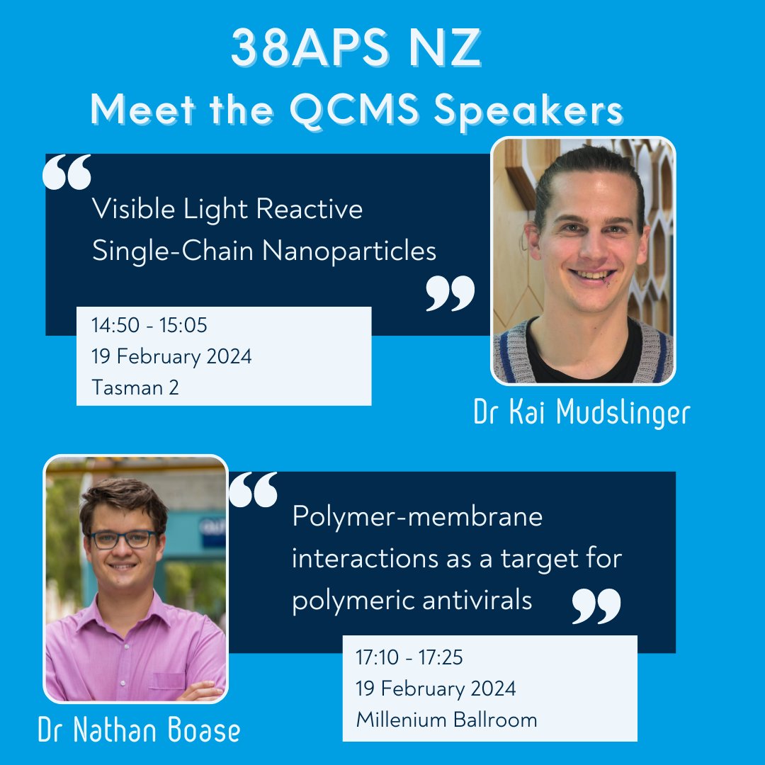 QUTmaterials (@qutmaterials) on Twitter photo Opportunity to meet!
QCMS Researchers Dr. Kai Mudslinger & <a href="/Nate_PolySci/">Nathan Boase</a> deliver invited lectures today at <a href="/RACInational/">Royal Australian Chemical Institute</a> #38APS !
🔗More about Kai: bit.ly/3SNjpV8
🔗More about Nathan: bit.ly/42JPamG
🔗Program: bit.ly/3uKKxw3
#QUTresearch Opportunity to meet!
QCMS Researchers Dr. Kai Mudslinger & <a href="/Nate_PolySci/">Nathan Boase</a> deliver invited lectures today at <a href="/RACInational/">Royal Australian Chemical Institute</a> #38APS !
🔗More about Kai: bit.ly/3SNjpV8
🔗More about Nathan: bit.ly/42JPamG
🔗Program: bit.ly/3uKKxw3
#QUTresearch