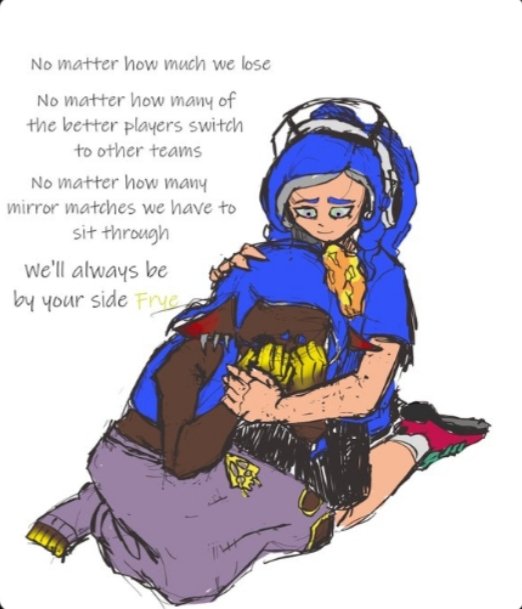 land51464's tweet photo. @SplatoonNA I literally promised myself if frye lost I would never join her again...look what happened twice,I'm done...I'm too tired too be mad...all I have to say is,"let frye win"...spread the word... https://t.co/SL80pcYpR0