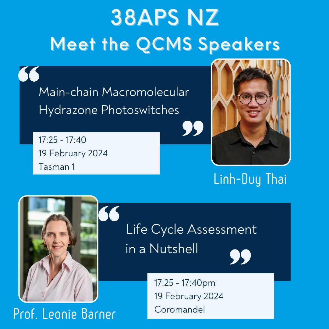 Opportunity to meet! QCMS/QUT Researchers Linh Duy Thai & @LeonieBarner deliver invited lectures today at @RACInational #38APS ! 🔗More about Linh: bit.ly/3T3xRtE 🔗More about Leonie: bit.ly/3Ib01MV 🔗Program: bit.ly/3uKKxw3 #QUTresearch