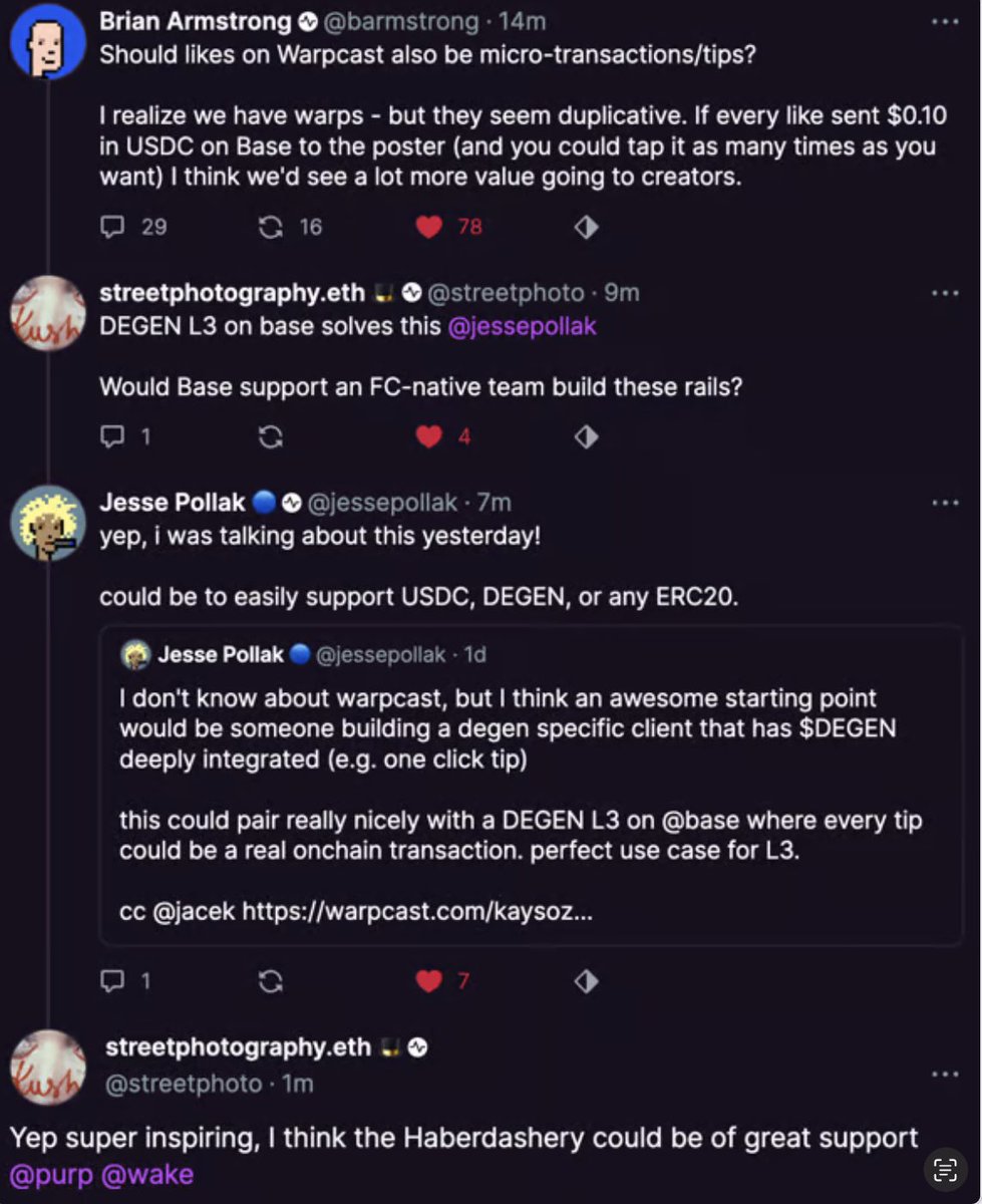 unvalueable2111's tweet photo. @base X $degen L3 X  @farcaster_xyz  native tip client ? few 👀 https://t.co/uvMbZBc8FM