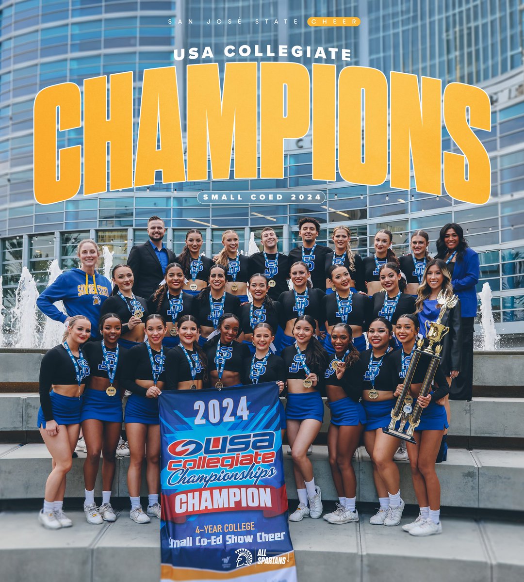 Another one! Congrats @SJSUcheer on winning its second-straight national championship 🏆 #AllSpartans