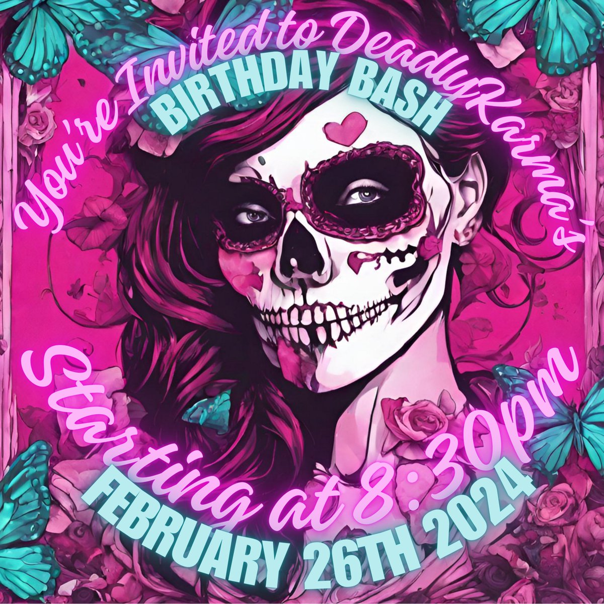 KarmaDeadly's tweet photo. 🎉Save the date!🎂 Join me on Monday, the 26th, for an epic birthday celebration!🎁 We've got exciting giveaways and special cookie surprises in store. 🍪✨ Let's make it a day to remember! Can't wait to celebrate with you, legends! 🎈🥳 #BirthdayBash #PartyTime #CelebrateWithMe https://t.co/lTWlxN6asC