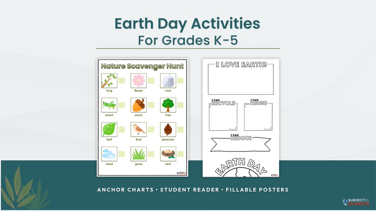 subjecttoclimat's tweet image. 🌍✨ Dive into #EarthDay 2024 with activities tailored for K-5 students in our K-2 &amp;amp; 3-5 Earth Day Teacher Guides. Engage with center activities, fillable posters, and projects on Reduce, Reuse, Recycle.

#EducatorsForChange #ClimateEducation

Link 👉bit.ly/48iBLmL