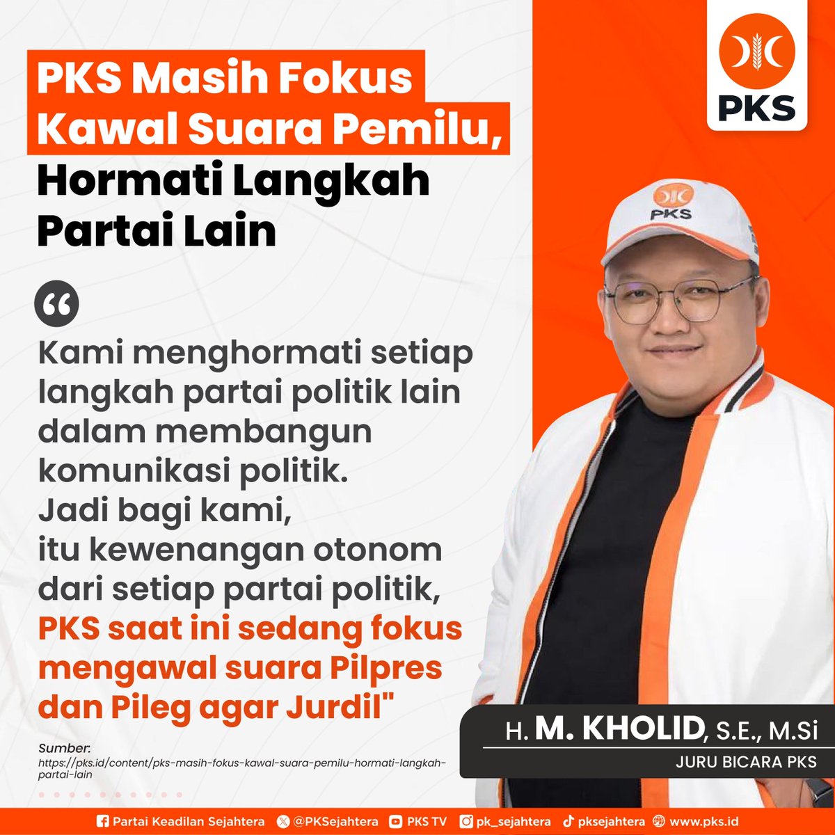 PKS Masih Fokus Kawal Suara Pemilu, Hormati Langkah Partai Lain

buff.ly/42M2Hu6
