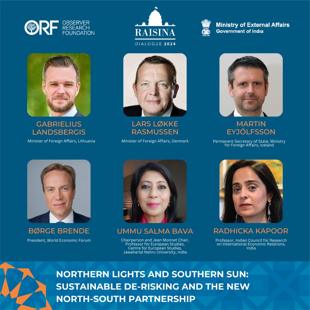 Raisina Dialogue (@raisinadialogue) on Twitter photo <a href="/HonTonyAbbott/">Tony Abbott</a> <a href="/Mehdi_Jomaa/">Mehdi Jomaa</a> <a href="/sanjeevsanyal/">Sanjeev Sanyal</a> <a href="/yodifiji/">Dr. Ayoade Alakija @yodifiji.bsky.social</a> <a href="/palkisu/">Palki Sharma</a> <a href="/JochenFlasbarth/">Jochen Flasbarth</a> <a href="/bjerde_anna/">Anna Bjerde</a> <a href="/PramodCPraj/">Pramod Chaudhari @Praj</a> <a href="/sumant_sinha/">Sumant Sinha</a> #Northern Lights and #Southern Sun: #Sustainable #De-risking and the New North-South #Partnership
Featuring: <a href="/GLandsbergis/">Gabrielius Landsbergis๐ฑ๐น</a>, <a href="/larsloekke/">Lars Lรธkke Rasmussen</a>, <a href="/martineyjolfs/">Martin Eyjolfsson</a>, <a href="/borgebrende/">Bรธrge Brende</a>, <a href="/SalmaBava/">Ummu Salma Bava</a> & <a href="/Radhicka/">Radhicka Kapoor</a>
#RaisinaDialogue #Raisina2024 <a href="/HonTonyAbbott/">Tony Abbott</a> <a href="/Mehdi_Jomaa/">Mehdi Jomaa</a> <a href="/sanjeevsanyal/">Sanjeev Sanyal</a> <a href="/yodifiji/">Dr. Ayoade Alakija @yodifiji.bsky.social</a> <a href="/palkisu/">Palki Sharma</a> <a href="/JochenFlasbarth/">Jochen Flasbarth</a> <a href="/bjerde_anna/">Anna Bjerde</a> <a href="/PramodCPraj/">Pramod Chaudhari @Praj</a> <a href="/sumant_sinha/">Sumant Sinha</a> #Northern Lights and #Southern Sun: #Sustainable #De-risking and the New North-South #Partnership
Featuring: <a href="/GLandsbergis/">Gabrielius Landsbergis๐ฑ๐น</a>, <a href="/larsloekke/">Lars Lรธkke Rasmussen</a>, <a href="/martineyjolfs/">Martin Eyjolfsson</a>, <a href="/borgebrende/">Bรธrge Brende</a>, <a href="/SalmaBava/">Ummu Salma Bava</a> & <a href="/Radhicka/">Radhicka Kapoor</a>
#RaisinaDialogue #Raisina2024