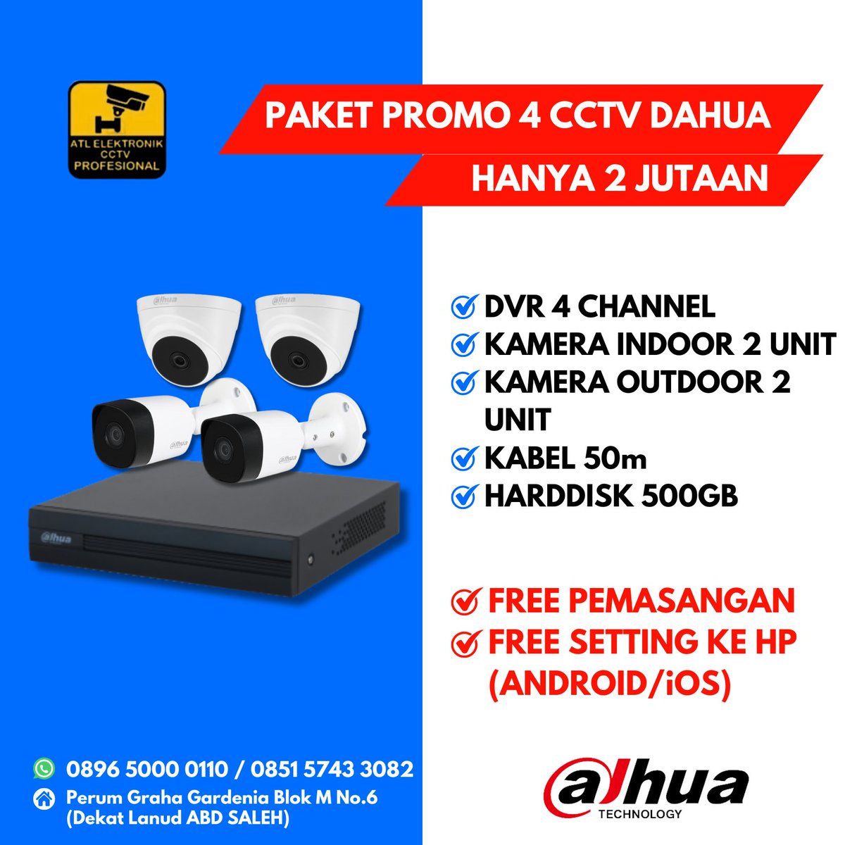PROMO CCTV Dahua hanya 2 jutaan sudah include pemasangan dan perlengkapan CCTV. Info/Order : 089650000110 / 085157433082 #cctv #cctvmalang #cctvsurabaya #malang #surabaya #malang #pasuruan #batu #jatim