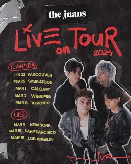 KTChannel9's tweet image. 3 reasons why you should see @TheJuans_BAND at concert!🌷

1. They love music &amp;amp; you can see their passion on stage!

2. They care so much for their fans &amp;amp; they show it

3. Their music will resonate to you♥️

Tickets Link Here:
📌 thejuansofficial.com

#TheJuansLiveOnTour