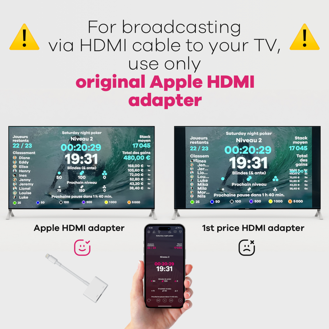 pokdeal's tweet photo. 🇬🇧 For broadcasting via HDMI cable to your TV, 1st price adapters do not guarantee optimal display.

🇫🇷 Pour la diffusion sur votre TV via un câble HDMI, les adaptateurs 1er prix ne garantissent pas un affichage optimal. https://t.co/FVPaCdfIyA