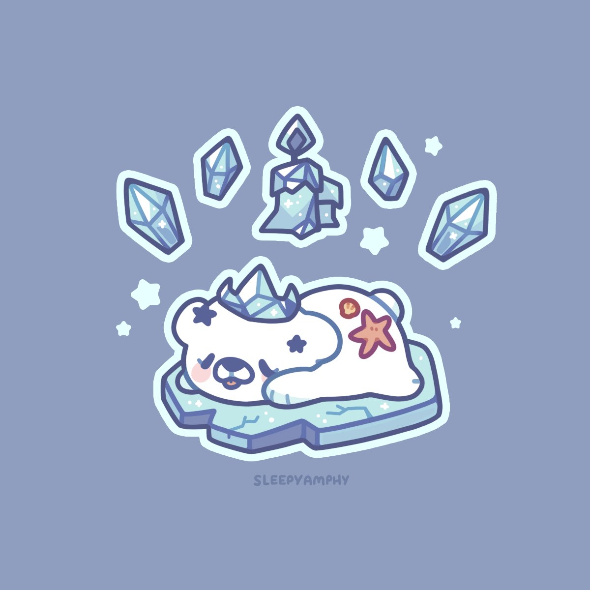 amph_ros's tweet photo. 👑 snow bear princess wants a nap… it takes a lot of magic to create ice crystals … 😴💤

#illustration #cuteart #polarbear https://t.co/yhFAxxLhaY