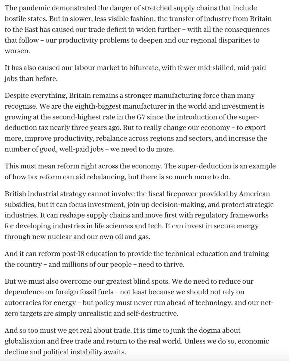 NJ_Timothy's tweet image. Higher energy costs mean industrial production transfers to countries with little or no environmental standards. My column today is how we need to get real about the net zero target - and the myth of international free trade: telegraph.co.uk/news/2024/02/1…