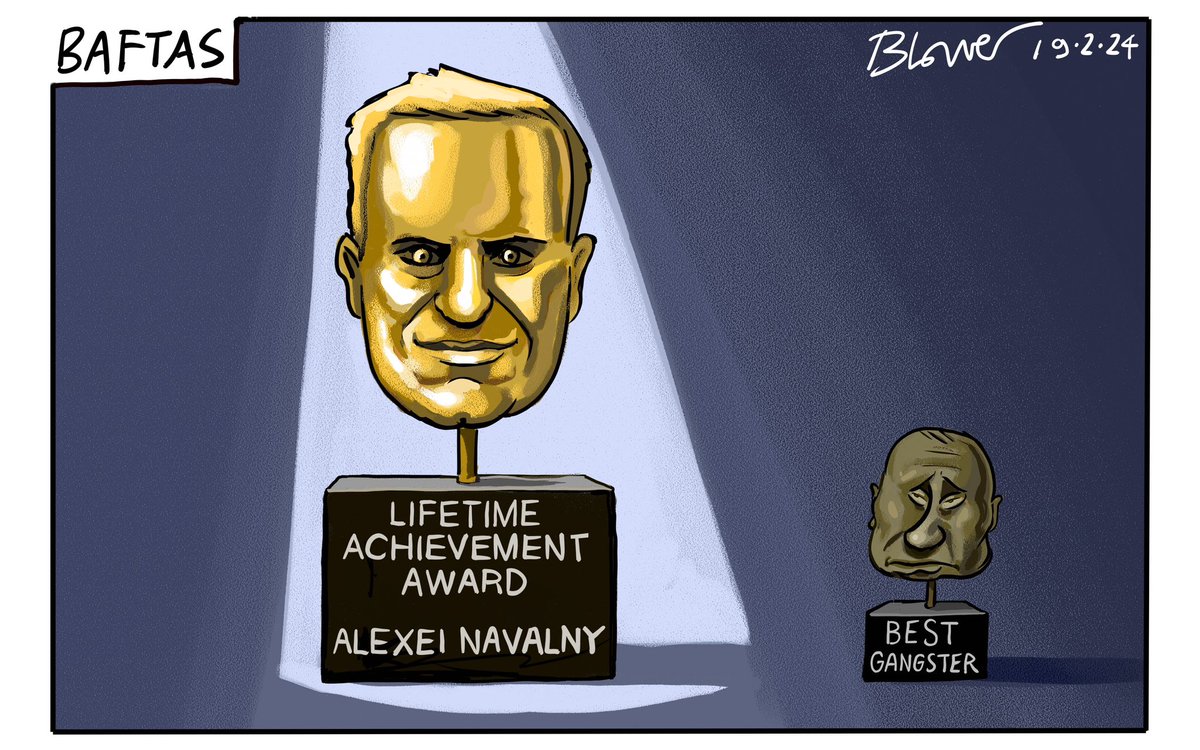 Telegraph cartoon 19.2.24 #Navalny #BAFTAs2024 #AlexeiNavalny