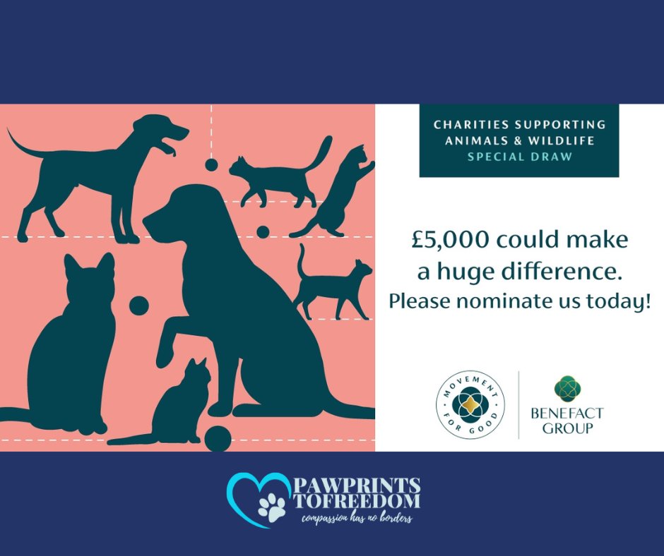 Can you take one minute to nominate us for this week's special draw? 🙏 £5,000 would fund our entire spay campaign and pay off several stressful vet bills 🐾
Please sign and share! Thank you so much ❤️
Link: bit.ly/3UNpGmu
#benefactgroup #movementforgood