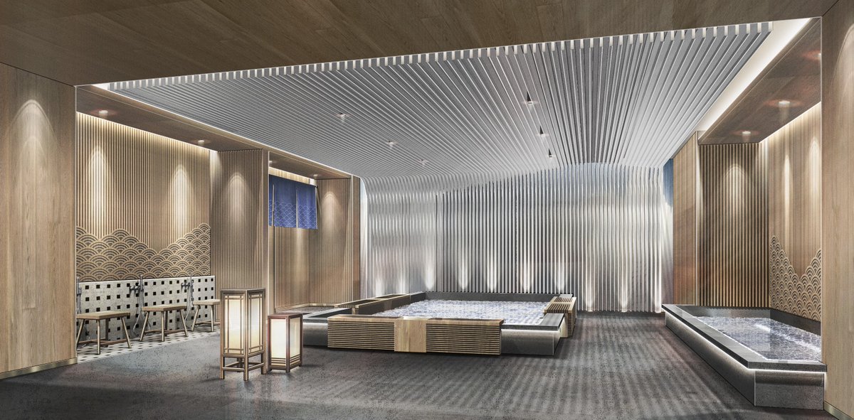 MakeMyGrey's tweet image. We design this Onsen spa at a new lifestyle brand hotel in Bangkok's Japanese expat residential area. Emphasis is on modernizing the facility while preserving its Japanese essence, with a spacious, sleek design to suit the diverse international clientele.
#onsen #spadesign