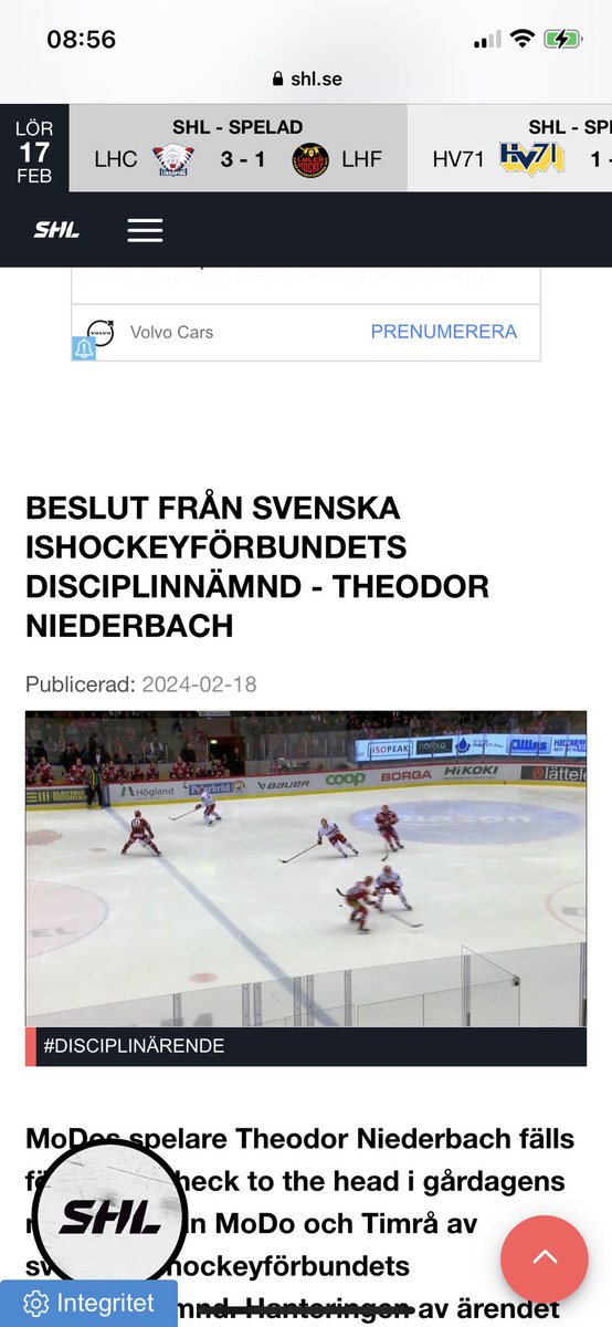 KHuselius's tweet photo. Här har vi alltså en situation som slutar med 4 matchers avstängning.
Titta med lugn och ro på bilderna. Förstå att puckföraren har gått om tid att göra 4-5 olika val. Det ska inte sluta såhär. Spelare ska inte straffas med avstängningar pga okunskap av motspelare. Höj nivån! https://t.co/ZVP2iB3t89