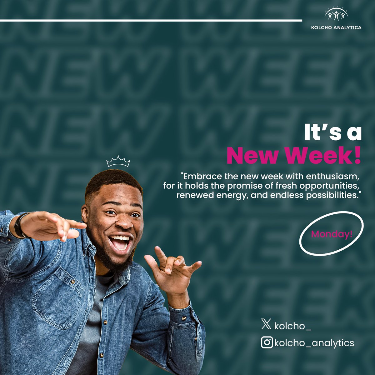 kolcho_'s tweet photo. It's a new week!
Embrace this new week with enthusiasm for it holds the promise of fresh opportunities, renewed energy and endless possibilities. Sending positive vibes and good energy your way.
Have a great week ahead.
#MondayMorning #Mondayvibes #kolcho #brand #kolchoanalytica https://t.co/nbfwc5Vp5T