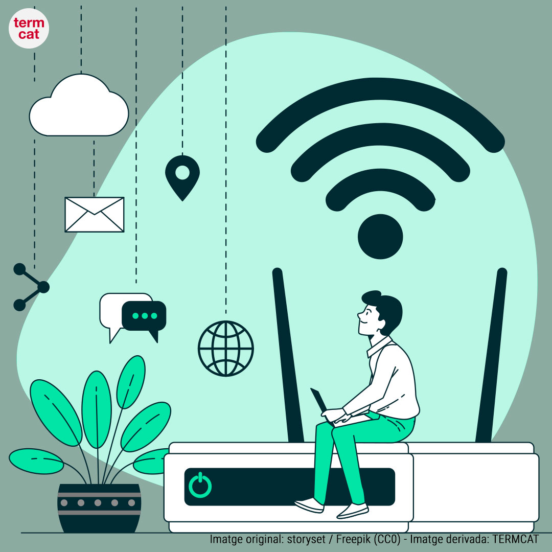 termcat's tweet photo. 🛜 Wireless: 'sense fils' o 'sense fil'
🖥️ Les alternatives 'sense fils' i 'sense fil' són totes dues vàlides per a traduir la forma anglesa 'wireless' en l’àmbit de les telecomunicacions 👇
https://t.co/0Ug4D8yIjW
#termtic https://t.co/IRB4vAZS8l