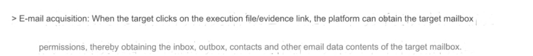 4\ Finally the email analysis system is a platform allowing the operator to search and look through gathered emails and intelligence. From an IR/blue team standpoint, the key point of interest is HOW do they gather this information. In this paragraph they wrote there is an