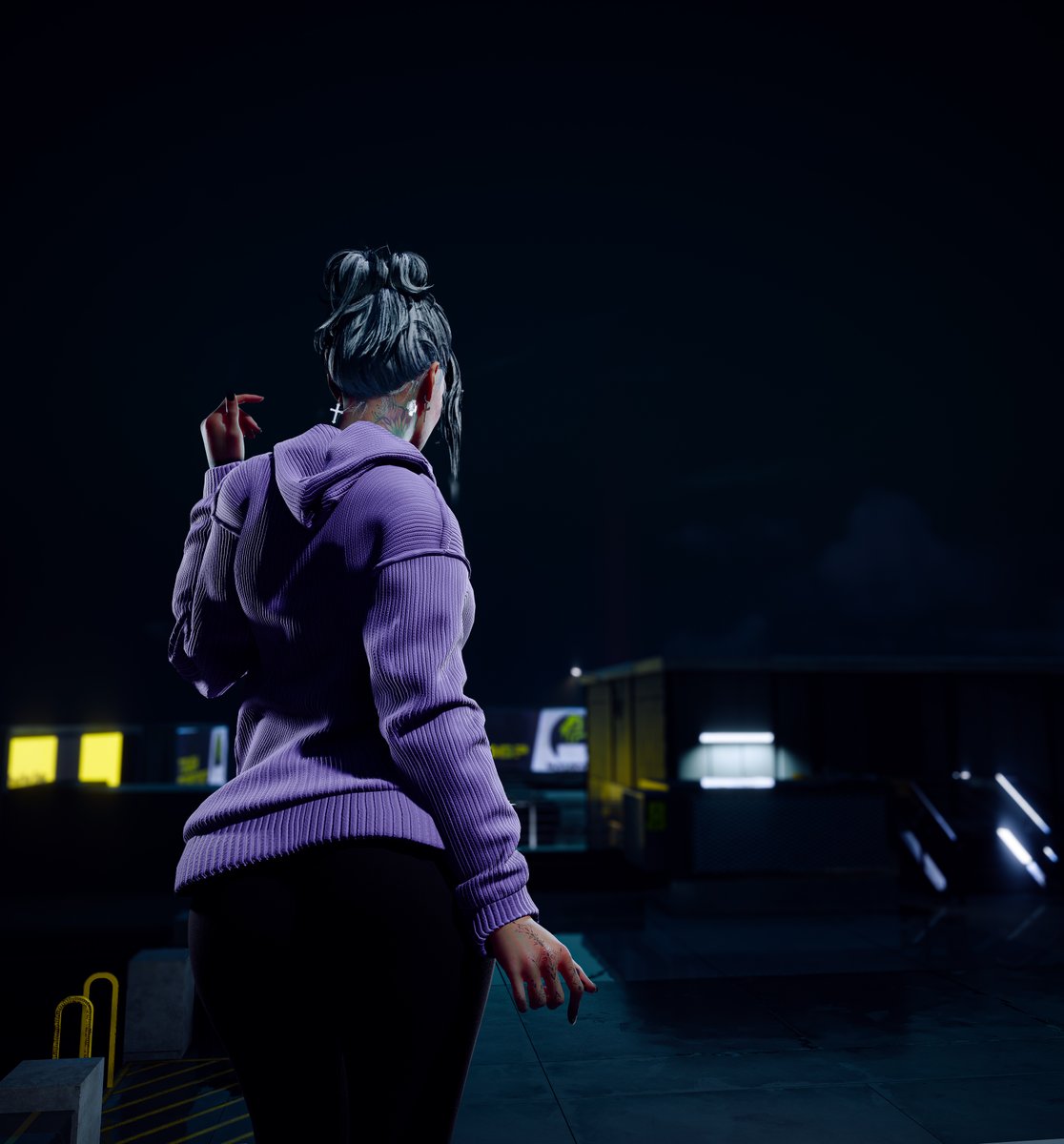 So comfy! 😌💜 Comfy Hoodie by Wo1fx7: nexusmods.com/cyberpunk2077/… 📸 Night City 🎮 #Cyberpunk2077 #PhantomLiberty #ThePhotoMode #VPRT #Landofvp #VPGraph #TPMPortrait #TheCapturedCollective #pcgaming #VGPNetwork #VirtualPhotography #VGPUnite