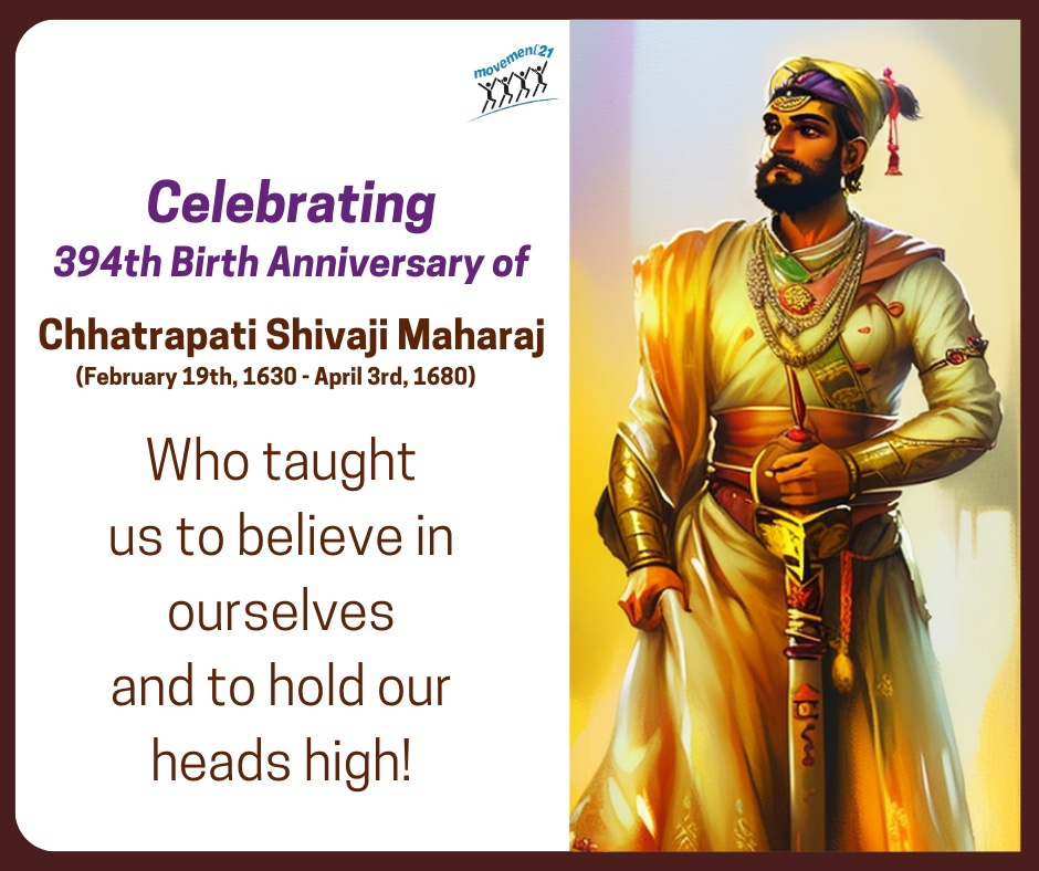 Celebrating Chhatrapati Shivaji Maharaj's 394th Birth Anniversary!

#ShivajiMaharaj_19Feb