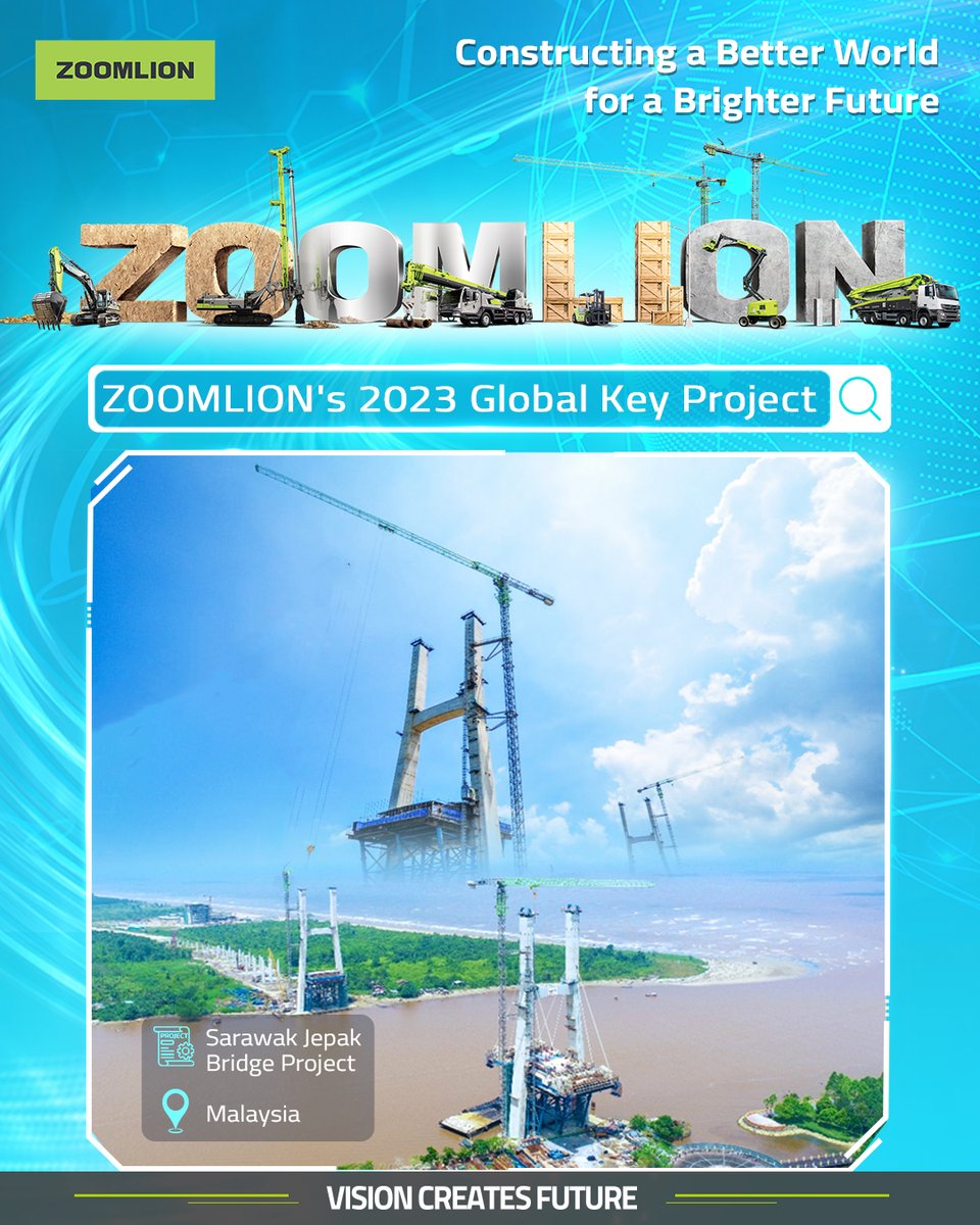Zoomliontech's tweet photo. π#ZOOMLIONGlobal #VisionCreatesFuture #2023GlobalKeyProject
πΌ Jepak Bridge, Sarawak
π Rajang Bridge: East Malaysia's 1st dual-carriageway, dual-tower, dual-cable-stayed civic engineering marvel.
ποΈ ZOOMLION tower cranes: key to winning the local 2023 Quality Engineering Award. https://t.co/L9A6jmprsF