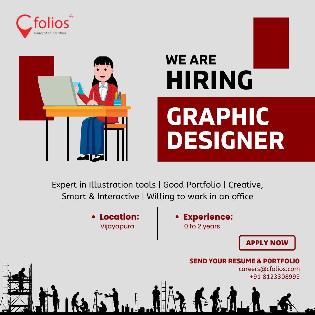 CfoliosS's tweet photo. We Are Hiring!
Open Positions:-
Landscape Architect
Graphic Designer
Photographer/Videographer
Experience: 0-2Years
Location:Vijayapura
Salary willbedisclosedduringinterview
Share your CV/Resume to careers@cfolios.com or +91 8123308999
#hiring#jobvacancy#photography https://t.co/mOxqPPHWCv
