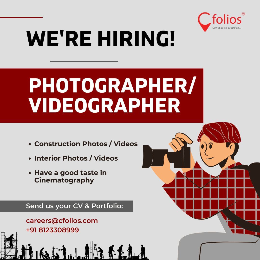 CfoliosS's tweet photo. We Are Hiring!
Open Positions:-
Landscape Architect
Graphic Designer
Photographer/Videographer
Experience: 0-2Years
Location:Vijayapura
Salary willbedisclosedduringinterview
Share your CV/Resume to careers@cfolios.com or +91 8123308999
#hiring#jobvacancy#photography https://t.co/mOxqPPHWCv