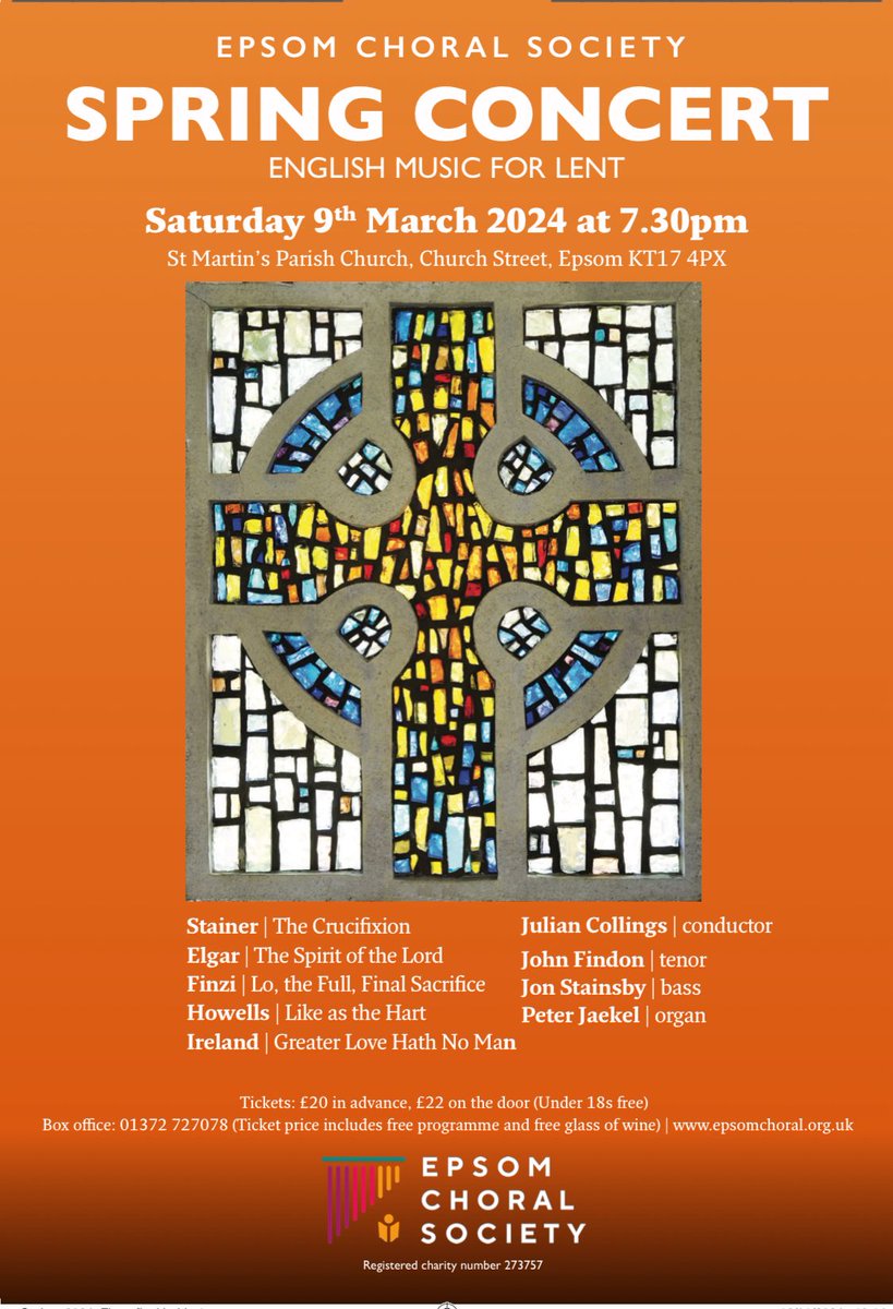 Rehearsals are going well and we're nearly ready to bring you this programme of beautiful English music for Lent. Stainer's Crucifixion is such a moving work. We hope you can join us. ticketsource.co.uk/whats-on/surre…