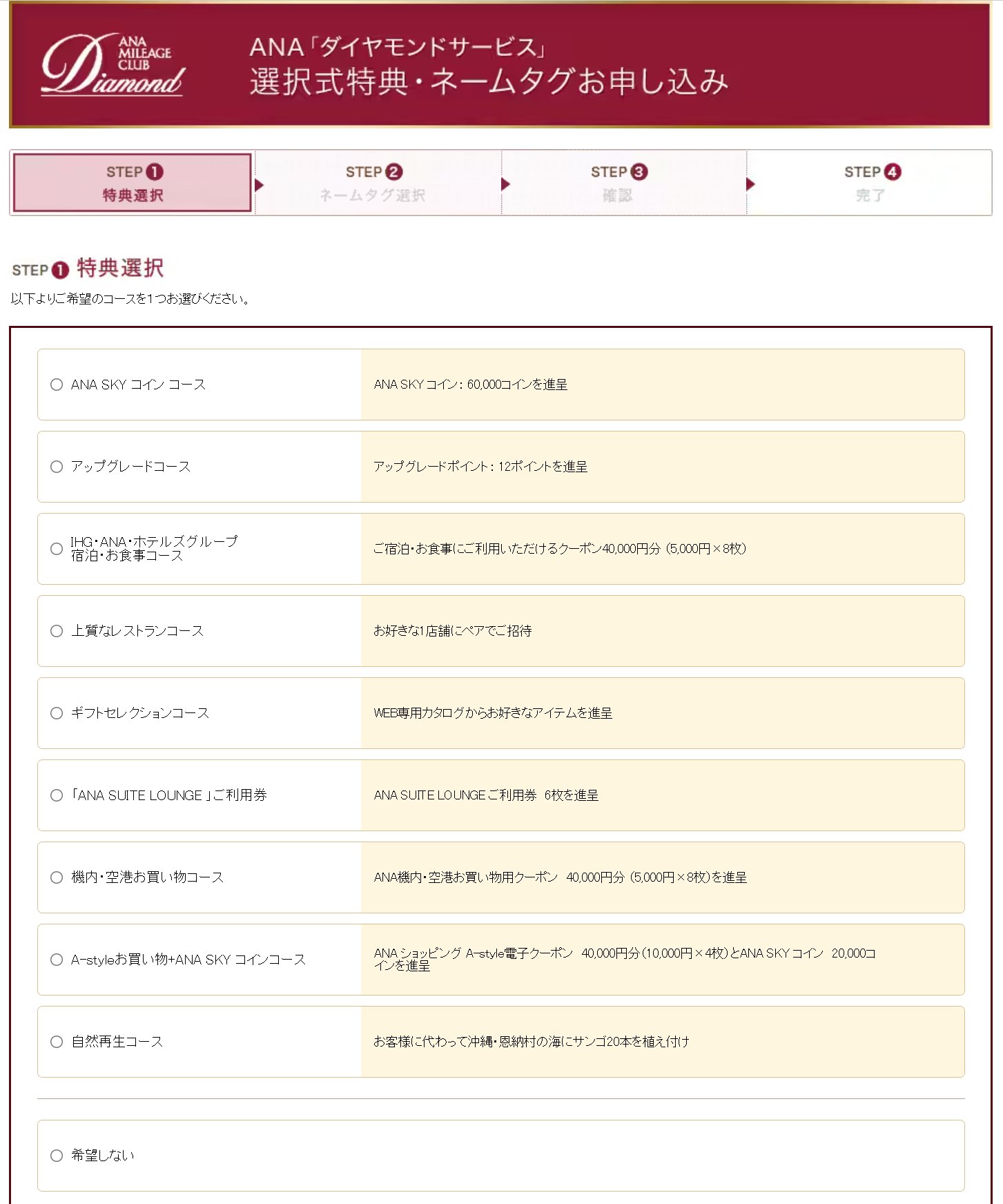 ANA「ダイヤモンドサービス」IHG・ANAホテルG宿泊お食事クーポン 4万円分 ANA