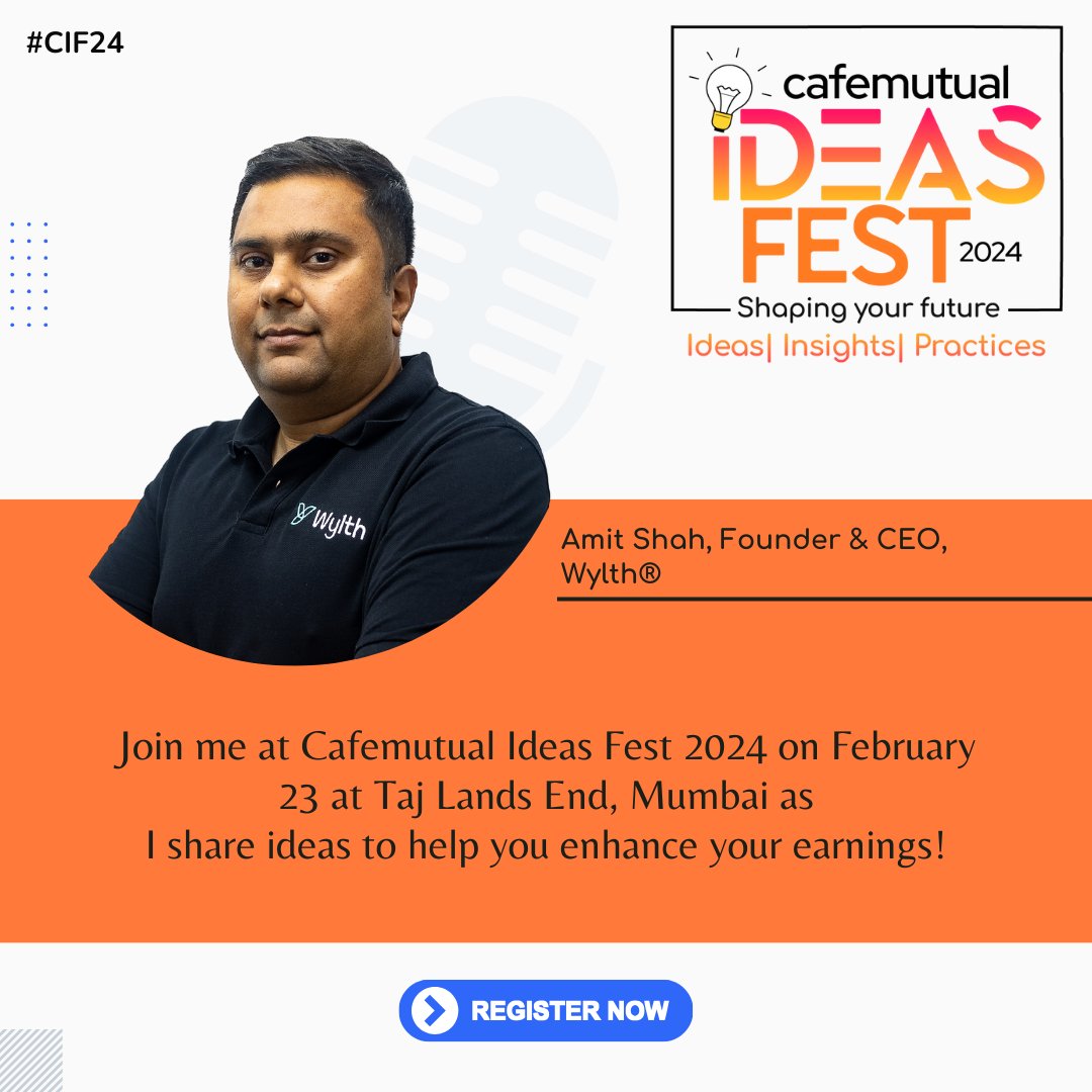 cafemutual's tweet photo. Look forward to meeting you at Cafemutual Ideas Fest 2024!
Hurry! Register now : https://t.co/iRpyUnO05H #CIF24 @RealAmitShah https://t.co/5NgTgLGjYF
