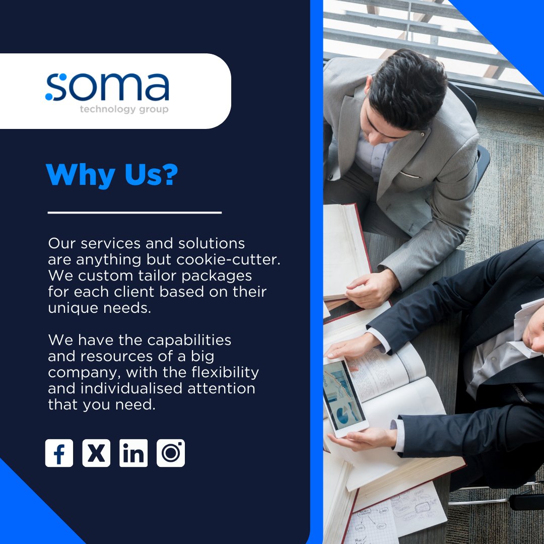 soma_technology's tweet image. 🧐Why soma technology group?

Discover services and solutions that defy the ordinary. At soma technology group, we specialize in crafting bespoke packages tailored to the distinctive needs of each client. 

Contact us now to know more!

#somatechnologygroup #ManagedIT