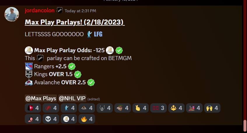 _VIKINGS_33's tweet photo. Clean Sweep on NHL PICKS ✅
Profitable Day on NCAAB Picks ✅
Max Play Parlay ✅
Day 1 of $20-$1K Challenge ✅

TALKING SPORTS AND CASHING SLIPS WHILE HAVING FUN IS ALL WE KNOW IN A+, JOIN IN ON THE ACTION TODAY 

DISCORD: https://t.co/NZKSEXnqQj

@APlusPicks https://t.co/8ILQ8nusPU