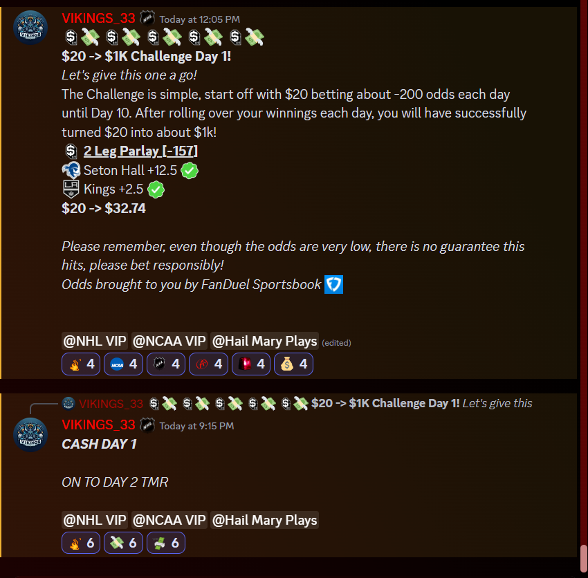 _VIKINGS_33's tweet photo. Clean Sweep on NHL PICKS ✅
Profitable Day on NCAAB Picks ✅
Max Play Parlay ✅
Day 1 of $20-$1K Challenge ✅

TALKING SPORTS AND CASHING SLIPS WHILE HAVING FUN IS ALL WE KNOW IN A+, JOIN IN ON THE ACTION TODAY 

DISCORD: https://t.co/NZKSEXnqQj

@APlusPicks https://t.co/8ILQ8nusPU