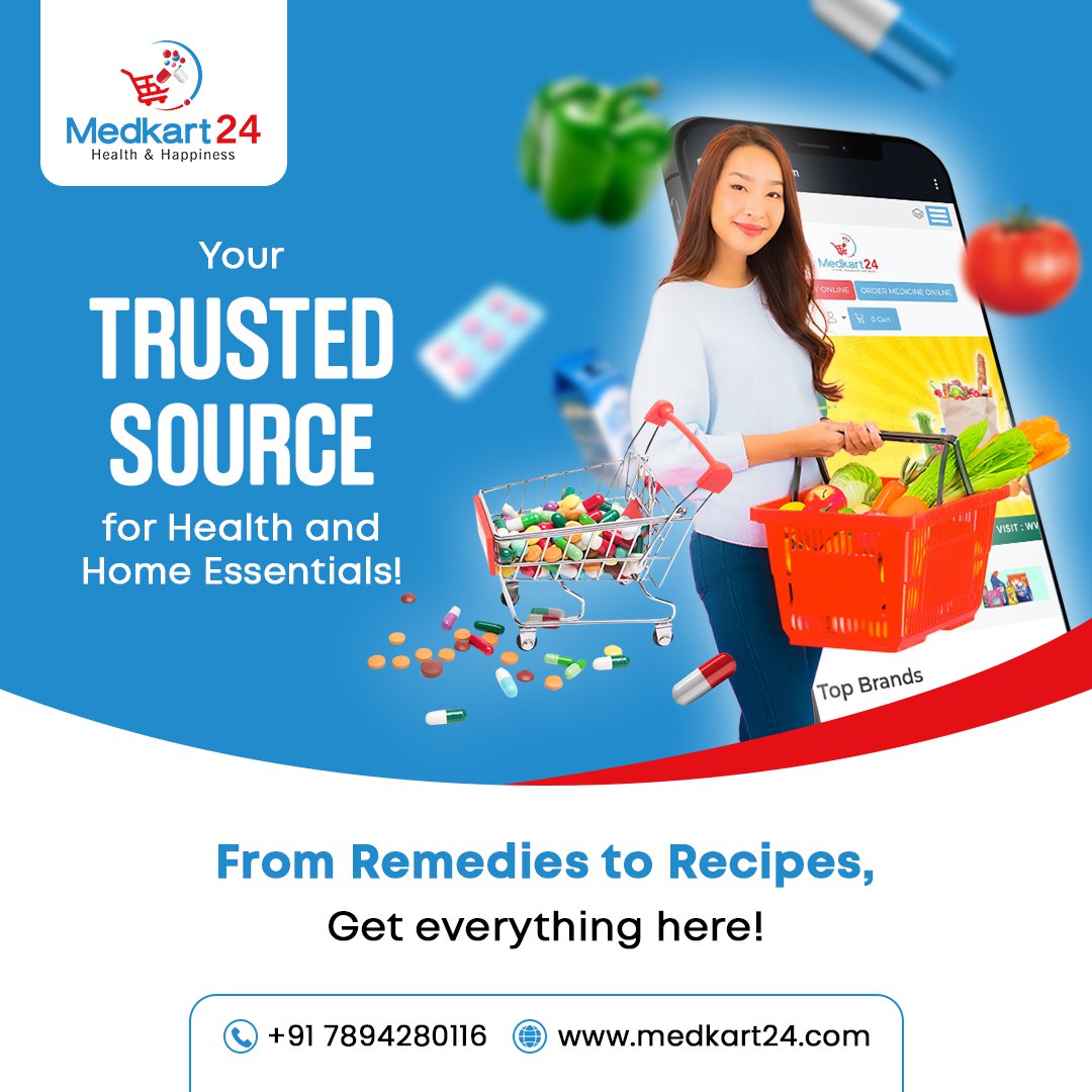 MedKart_24's tweet photo. 🛒🏡As your trusted source for essentials, we're dedicated to simplifying your wellness journey. Explore our extensive range of remedies and recipes, curated to meet your unique needs. Let's elevate your well-being, together! 💖🌿 #Medkart24 #ElevateWellness #CuratedForYou https://t.co/AveR1WrheE