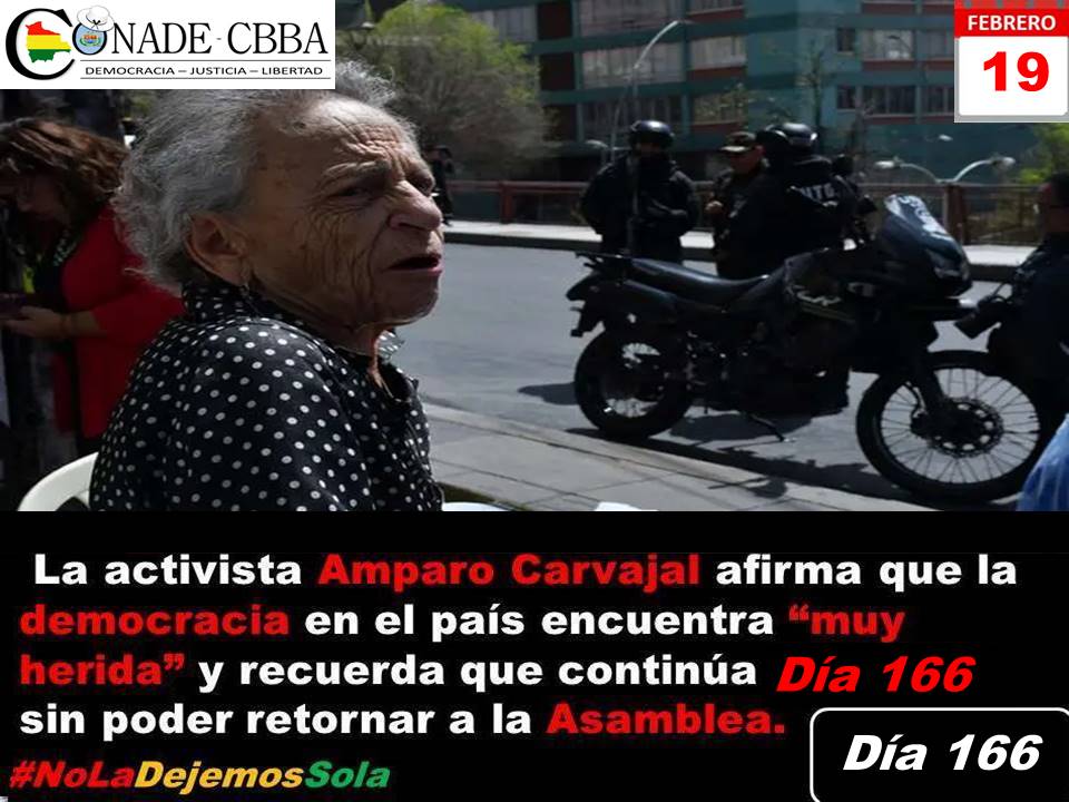 @ClauSorucopress #Bolivia
Amparo Carvajal nuevamente en vigila por instalaciones de la Asamblea de Derechos Humanos de Bolivia, que dirige legítimamente (2023 - 2025)
El año pasado estuvo 52 días en vigilia en la terraza del mismo inmueble.
#DerechosHumanos 
#NoLaDejemosSola 
#BoliviaEnDictadura