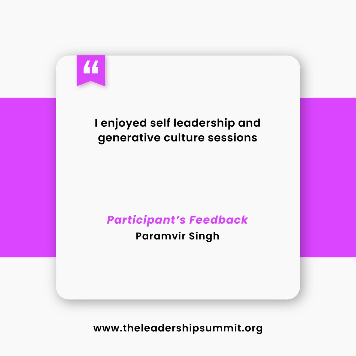 Leadership_Sum's tweet photo. #Throwback to The Leadership Summit 2023's Feedback!

"I enjoyed self leadership and generative culture sessions" says Paramvir Singh

https://t.co/hefjzRHcSX

#leadership #theleadershipsummit #summit #throwback https://t.co/xSO1E9wKje