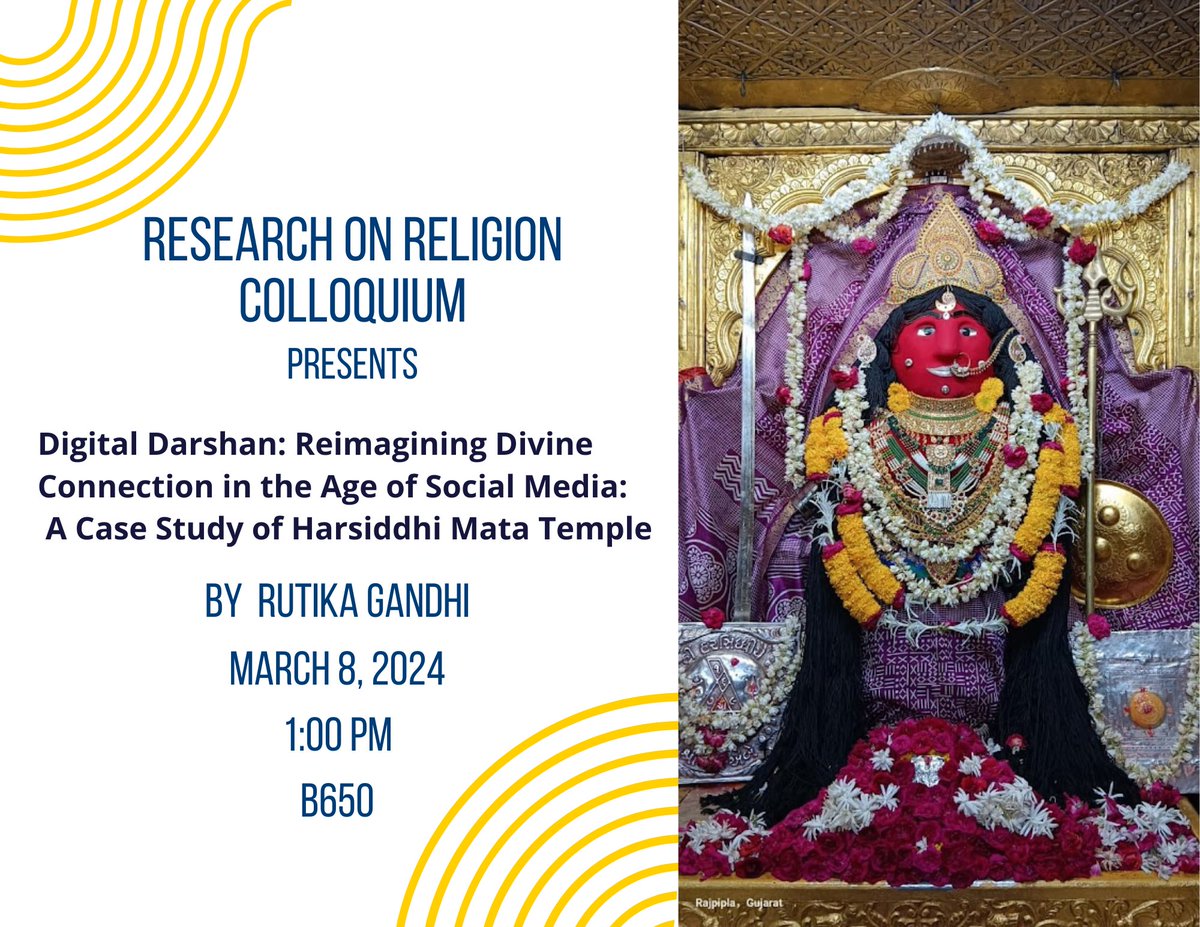 Join us on Friday, March 8 at 1pm to hear Religious Studies Instructor Rutika Gandhi. All are welcome!