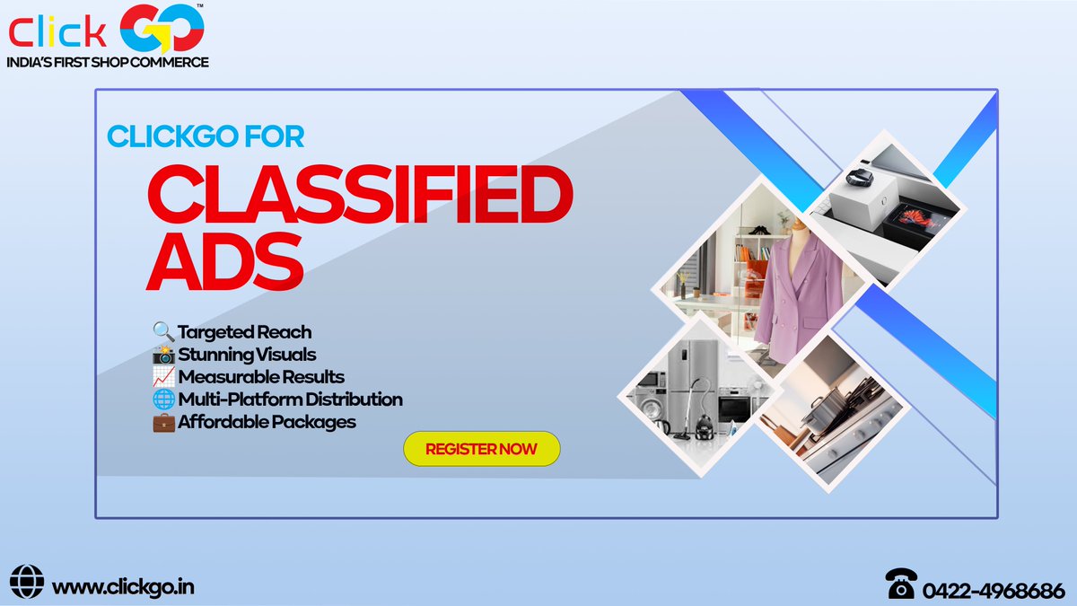 ClickGo15's tweet photo. Boost Your Business Today!

Looking for a way to reach more customers? Try classified ads with ClickGo!

✅ Targeted Audience
✅ Cost-Effective
✅ Increased Visibility

Sign up now and grow your business with ClickGo!
#ClassifiedAds
#SellOnline
#BuyAndSell
#LocalBusiness https://t.co/GCWbHGFUmX
