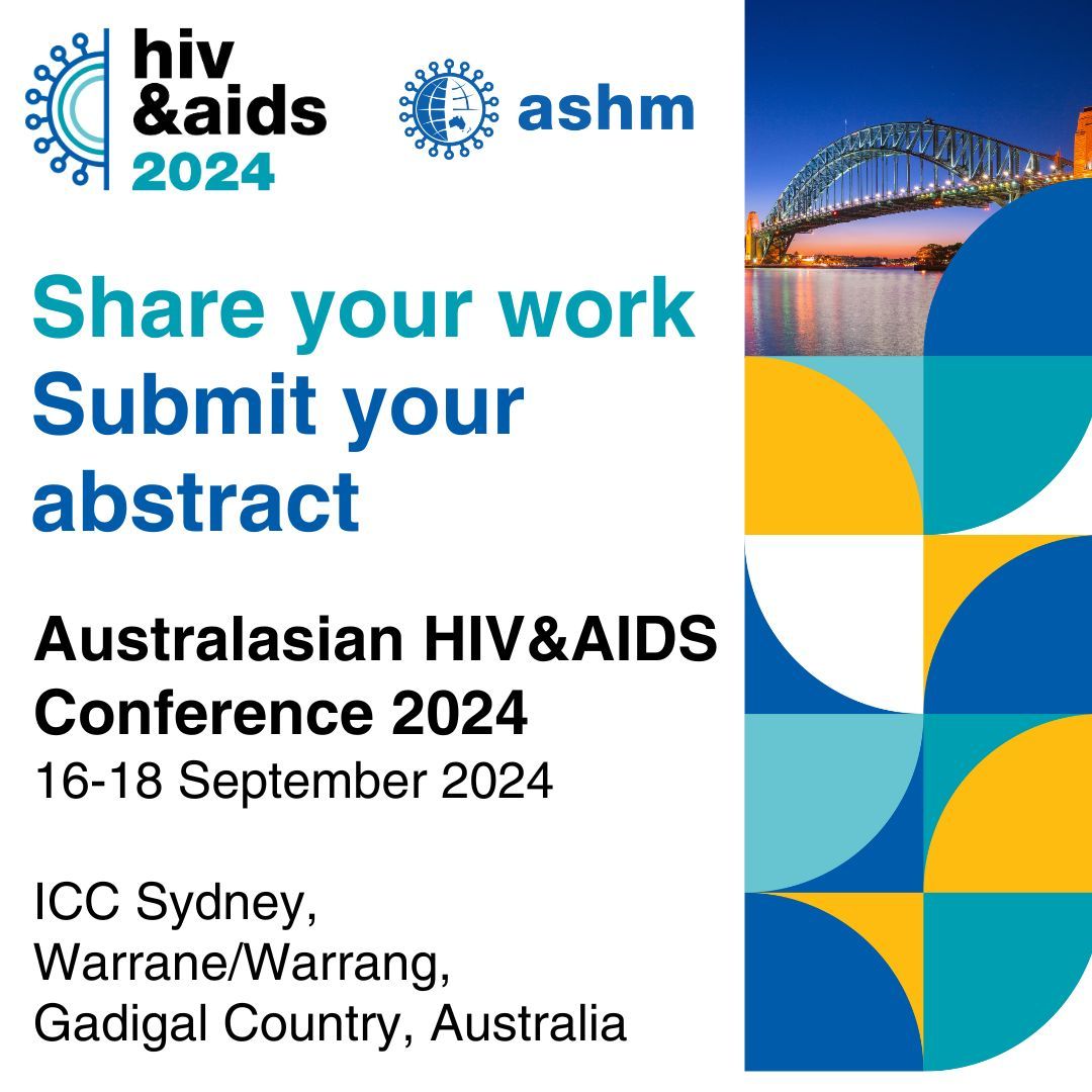 Submit your abstract now for the Australasian HIV&AIDS Conference 2024. Join global delegates in sharing the latest research and work on #HIV and #AIDS at #HIVAIDS2024 from 16-18 September 2024 at @ICCSyd. Submissions close 21 April. Submit now: buff.ly/3T32lMt