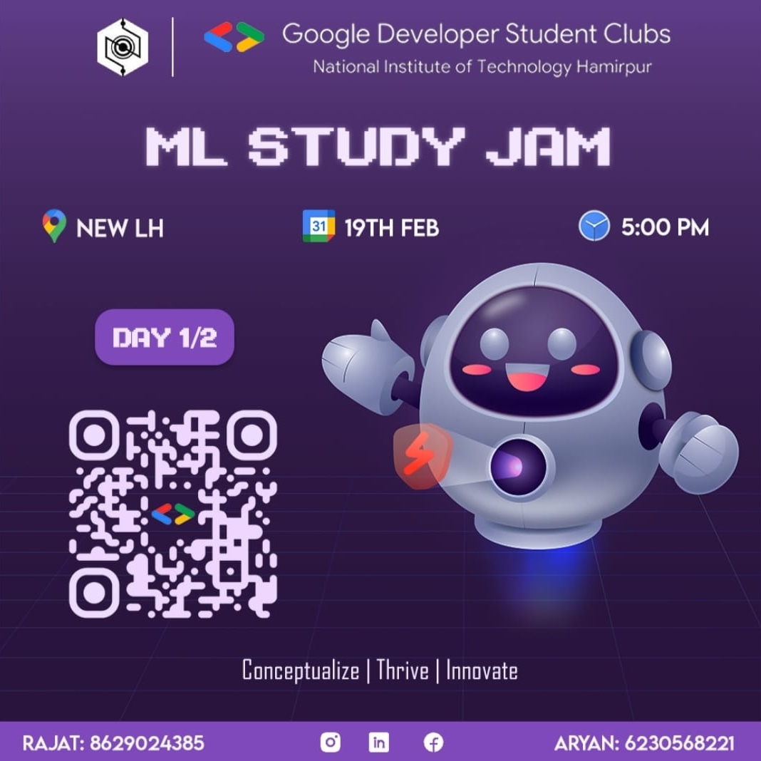GDSC_NITH's tweet photo. 🌟Attention  technophilias !! 👨🏻‍💻

Feel like you are lagging behind in this fast paced AI-fuelled world ? 🤔
Stay no further ! 💫

GDSC presents to you our epic 2 Day workshop on AI/ML.

Join: https://t.co/dxOBOfWxXc

🗓️ 19th Feb
📍New LH
🕔 5:00 PM https://t.co/d315YvqQN4
