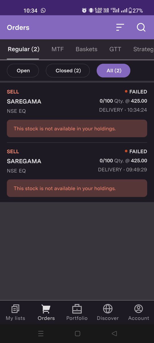 MrOptionTrader1's tweet photo. @UpstoxSupport 
@upstox 
 I have bought saregama on friday and now i want to sell it but its showing stock is not available in hour holding.. please help asap https://t.co/ganiSQxj1Z