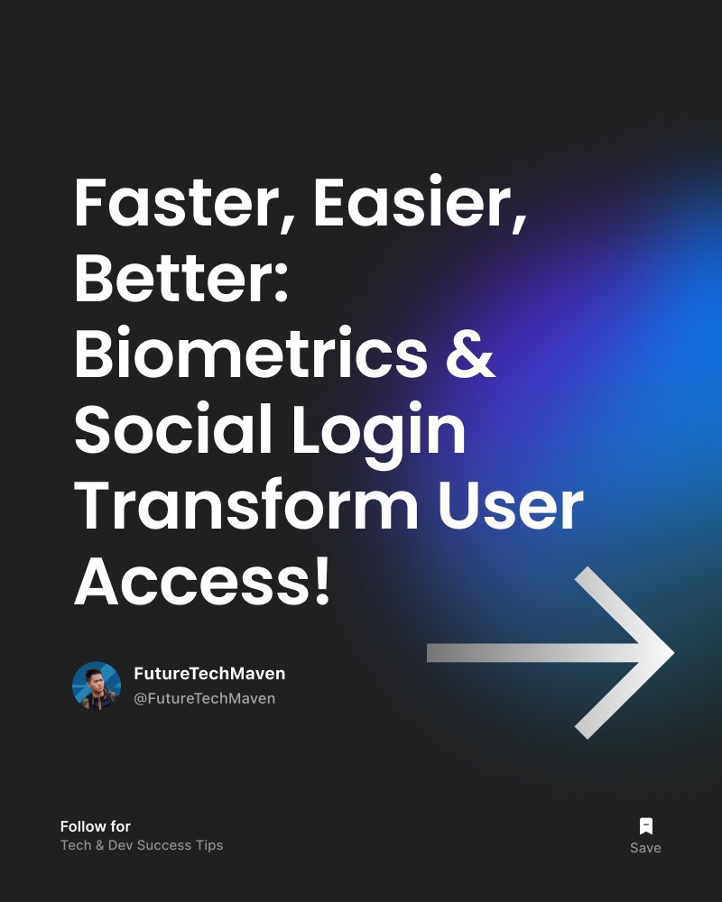 FutureTechMaven's tweet image. 💡 Revolutionise your login experience! 🚀 Biometrics and social login options make accessing your account a breeze. No more password headaches – just effortless entry! #userexperience #usercentricdesign #engagementboost #techtip #levelupdevelopment #devskills #it #mobileapp